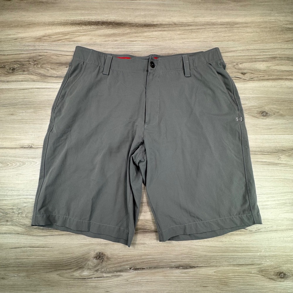 Under Armour Mens Match Play Golf Shorts Gray 1272862 Size 38W Steel Steel Gray